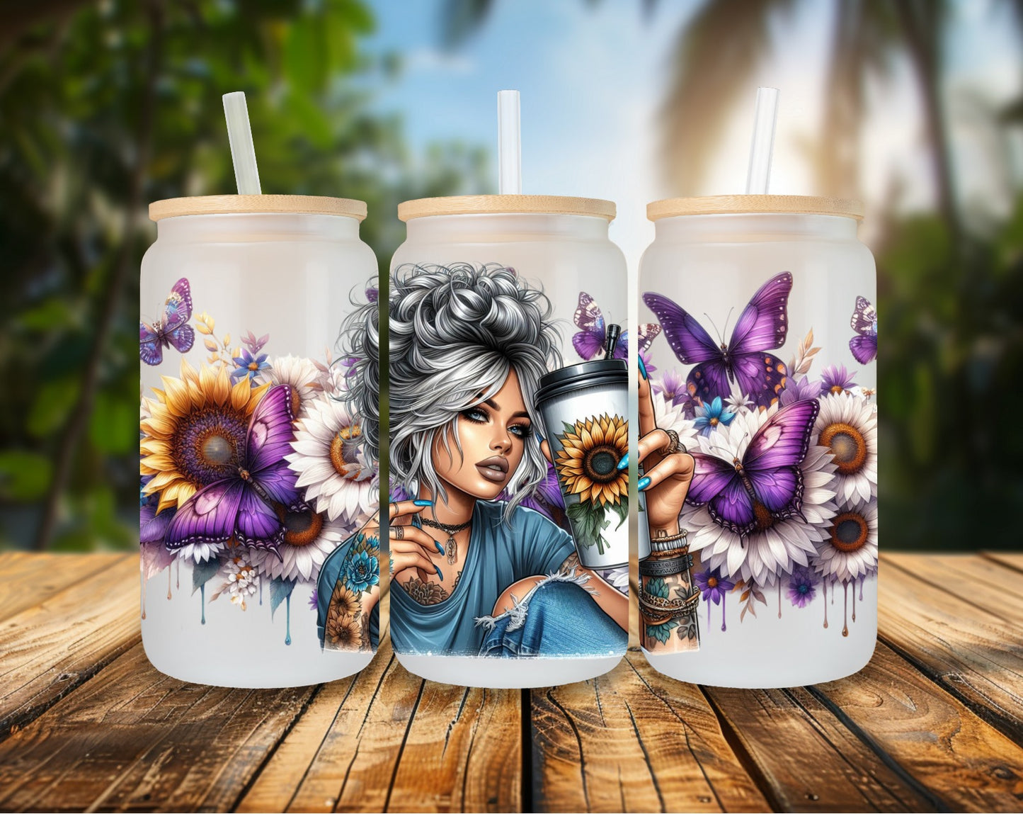 16oz Glas beautiful Coffeegirl