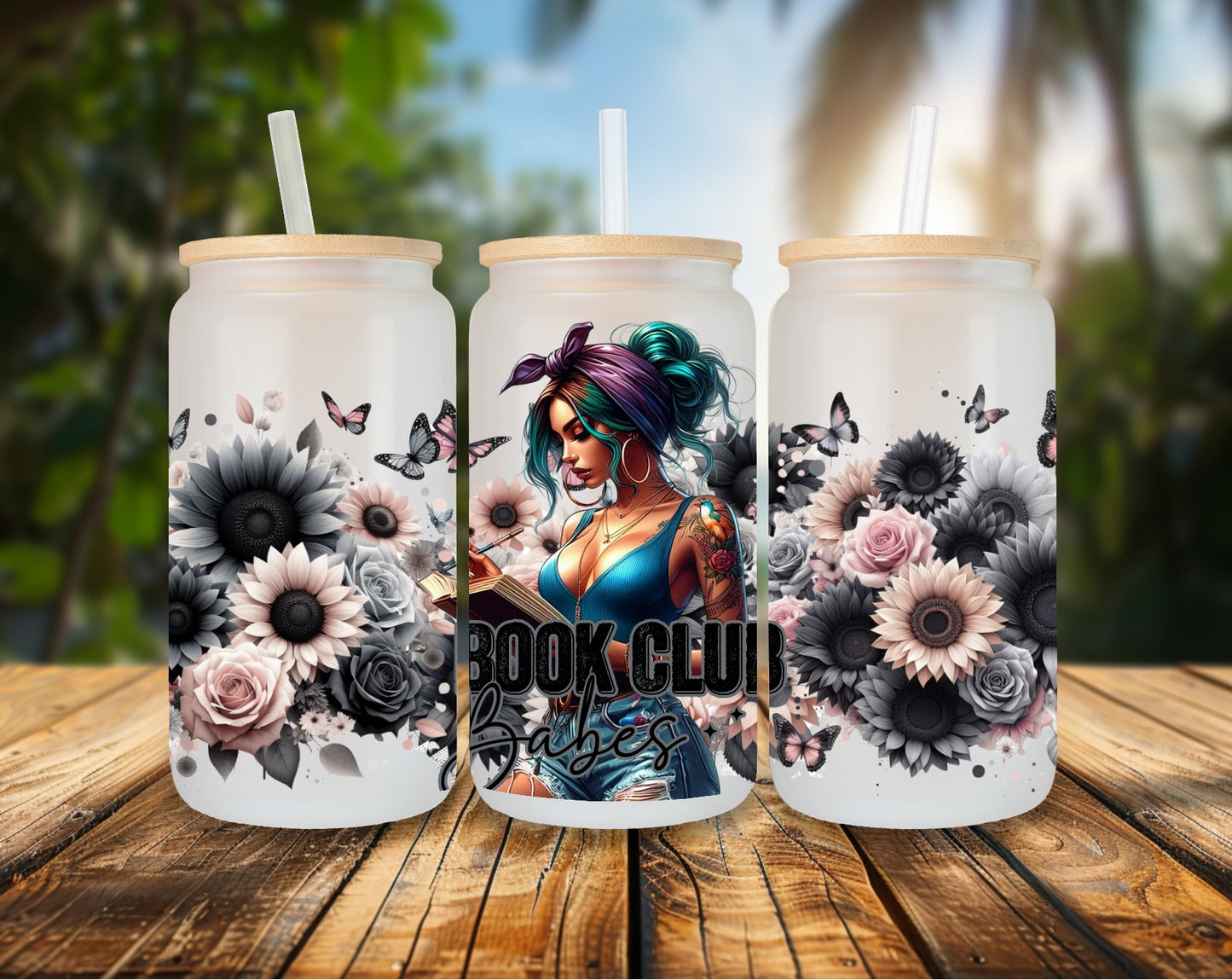 16oz Glas Book Girl