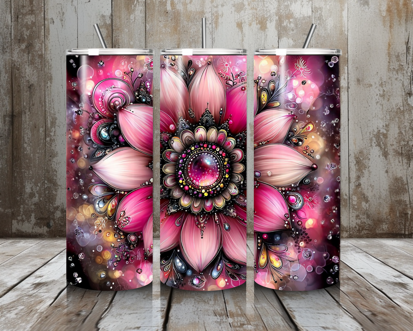 Tumbler Pinke Blüte