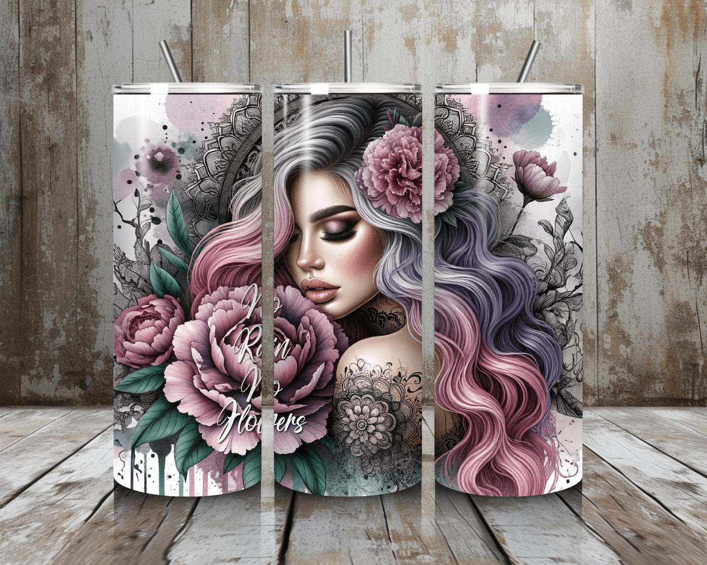 Tumbler women with roses