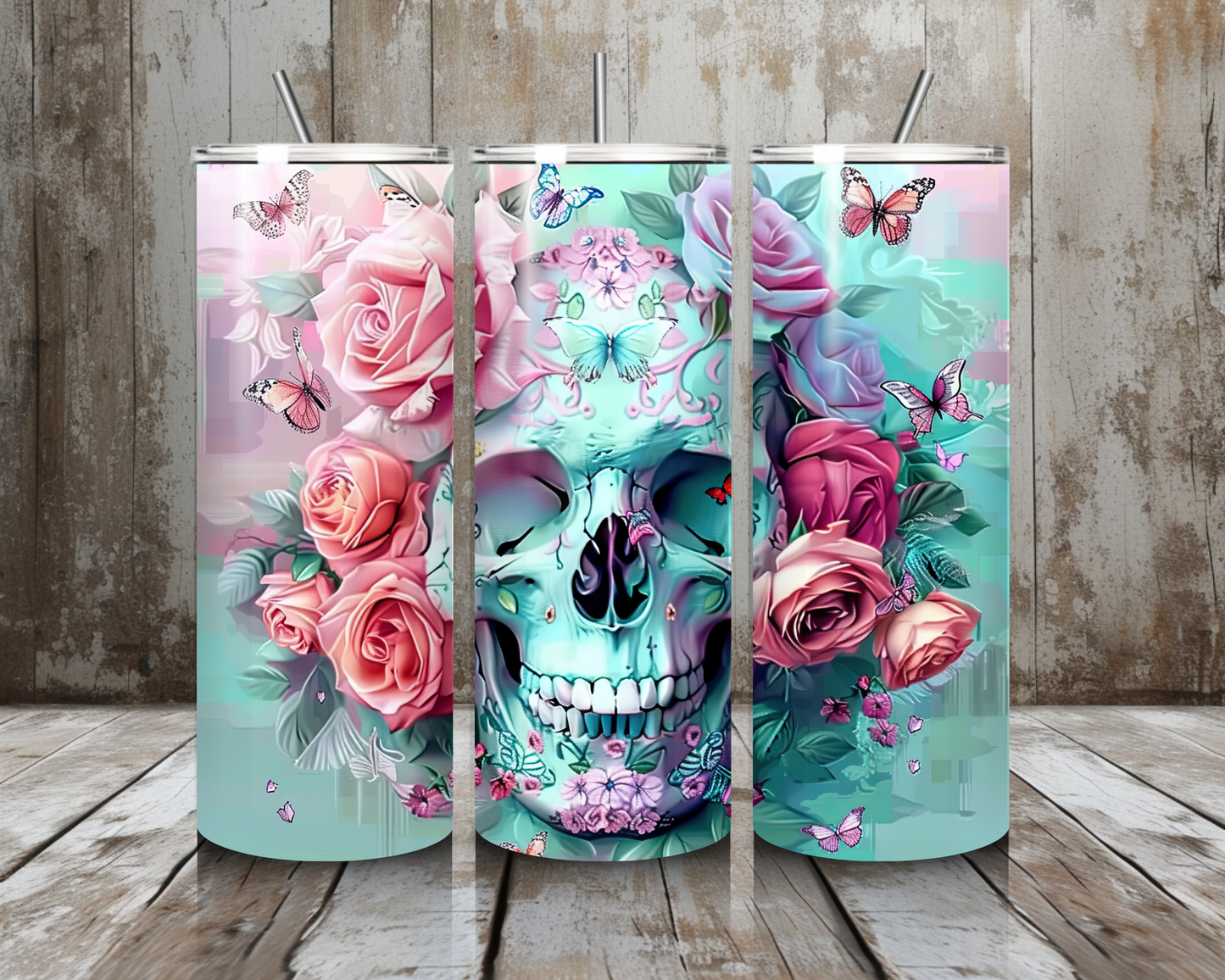 Tumbler Flower Skull