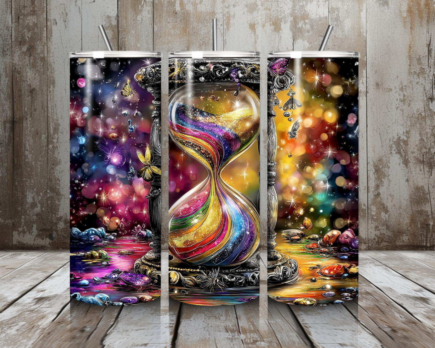 Tumbler Regenbogen - Sanduhr