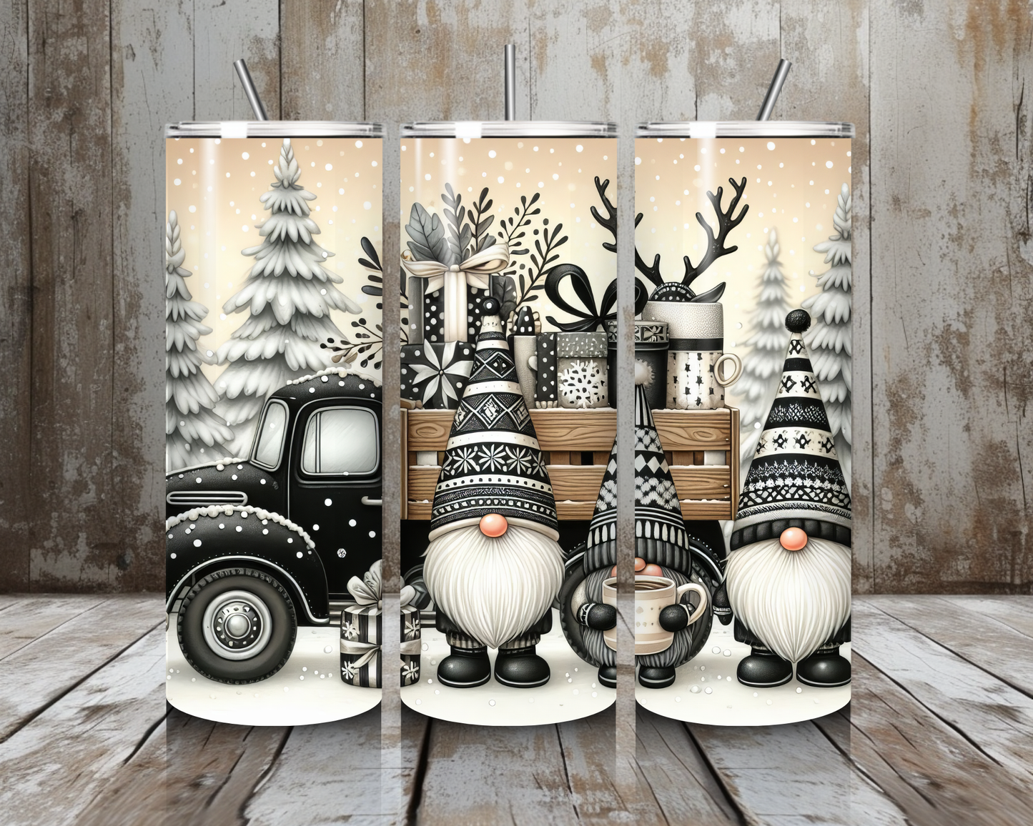 Tumbler Christmas car Gnoms