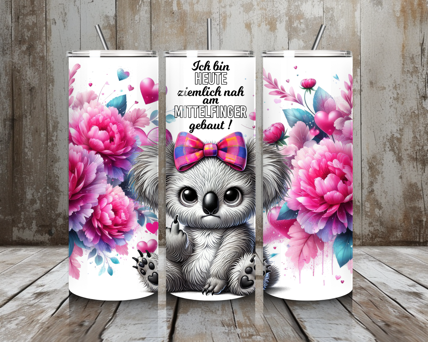 Tumbler Koala Mittelfinger