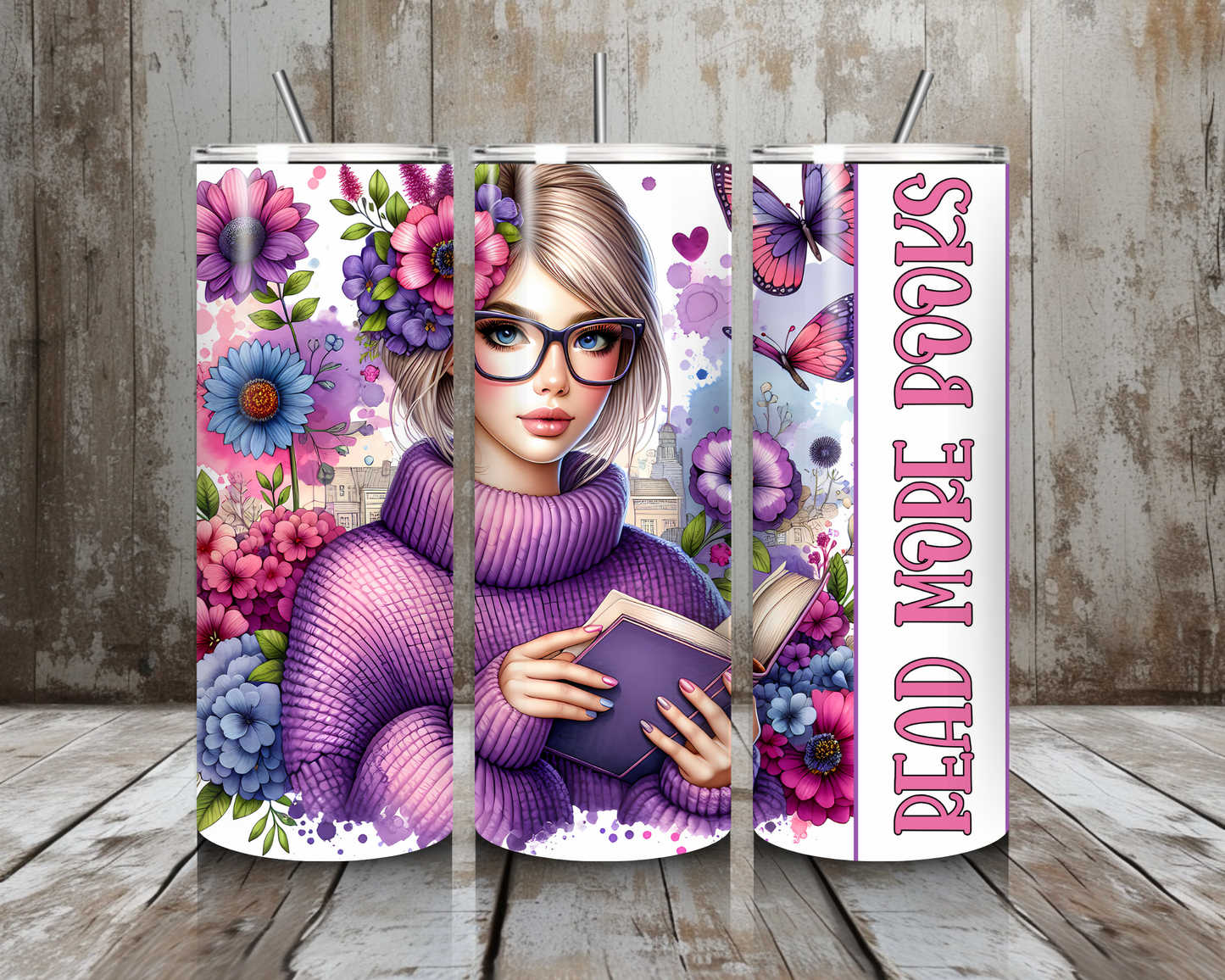 Tumbler read more books ( purple )