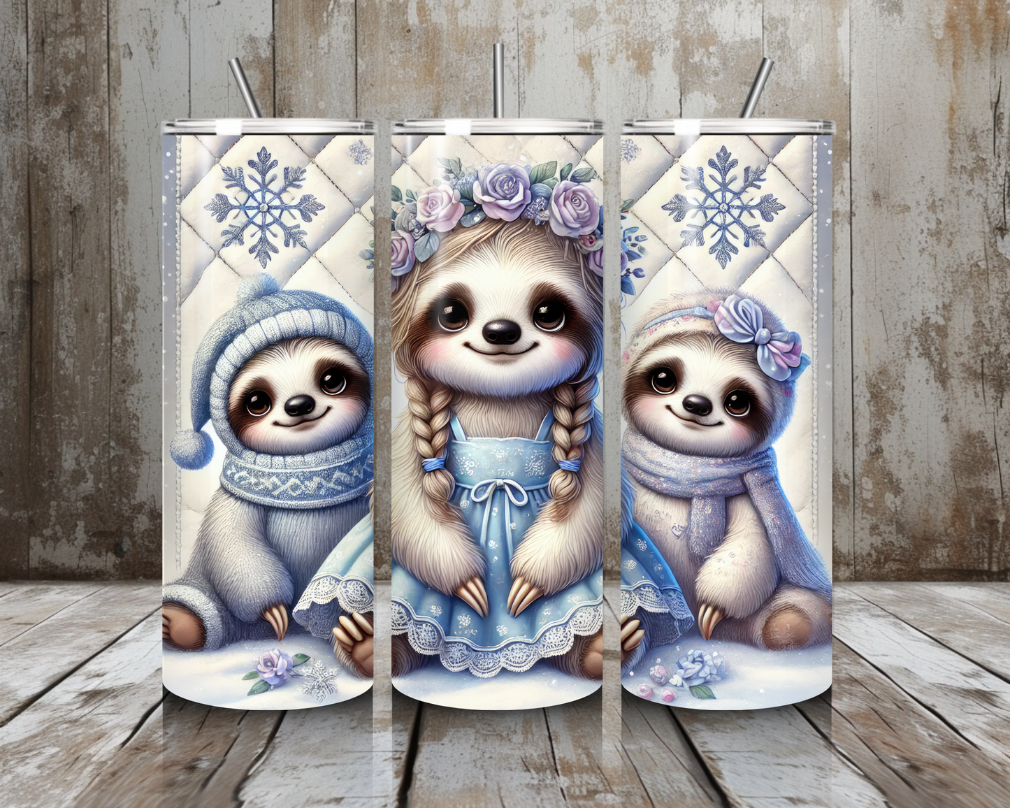 Tumbler Winter Sloths