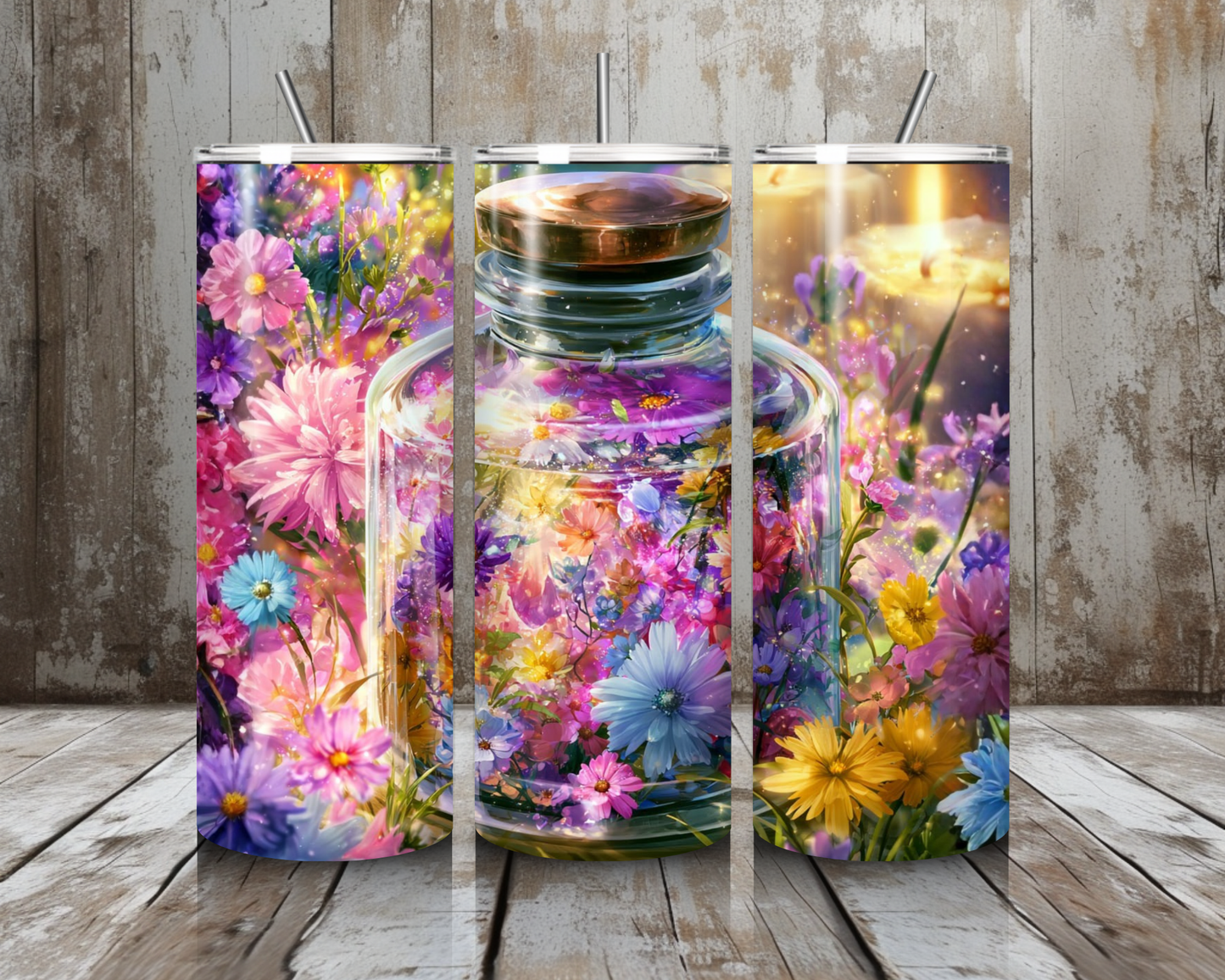 Tumbler Blumenglas