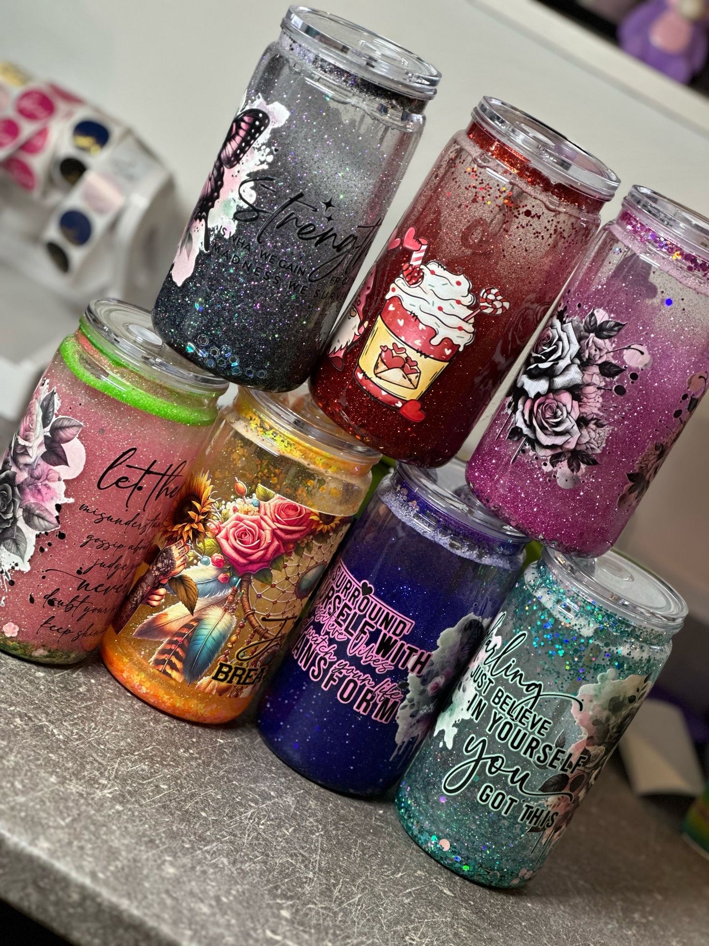Snowglobe Becher personalisiert