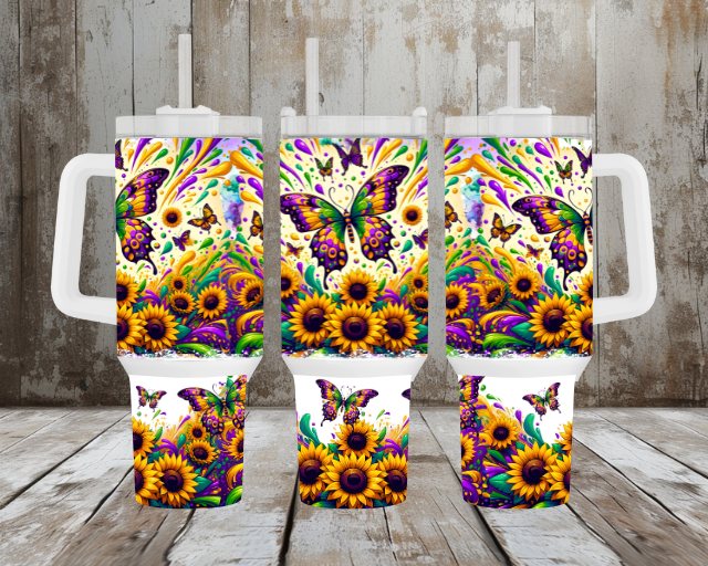40oz Sunflower Butterflys
