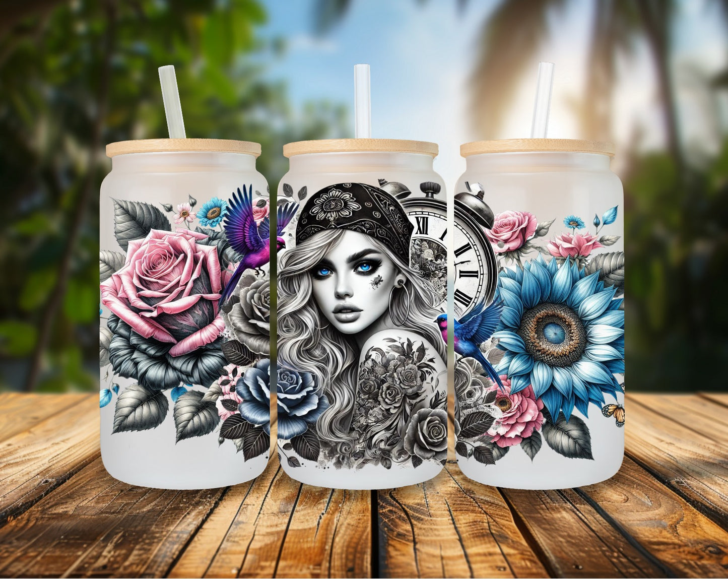 16oz Glas blue Eyesgirl
