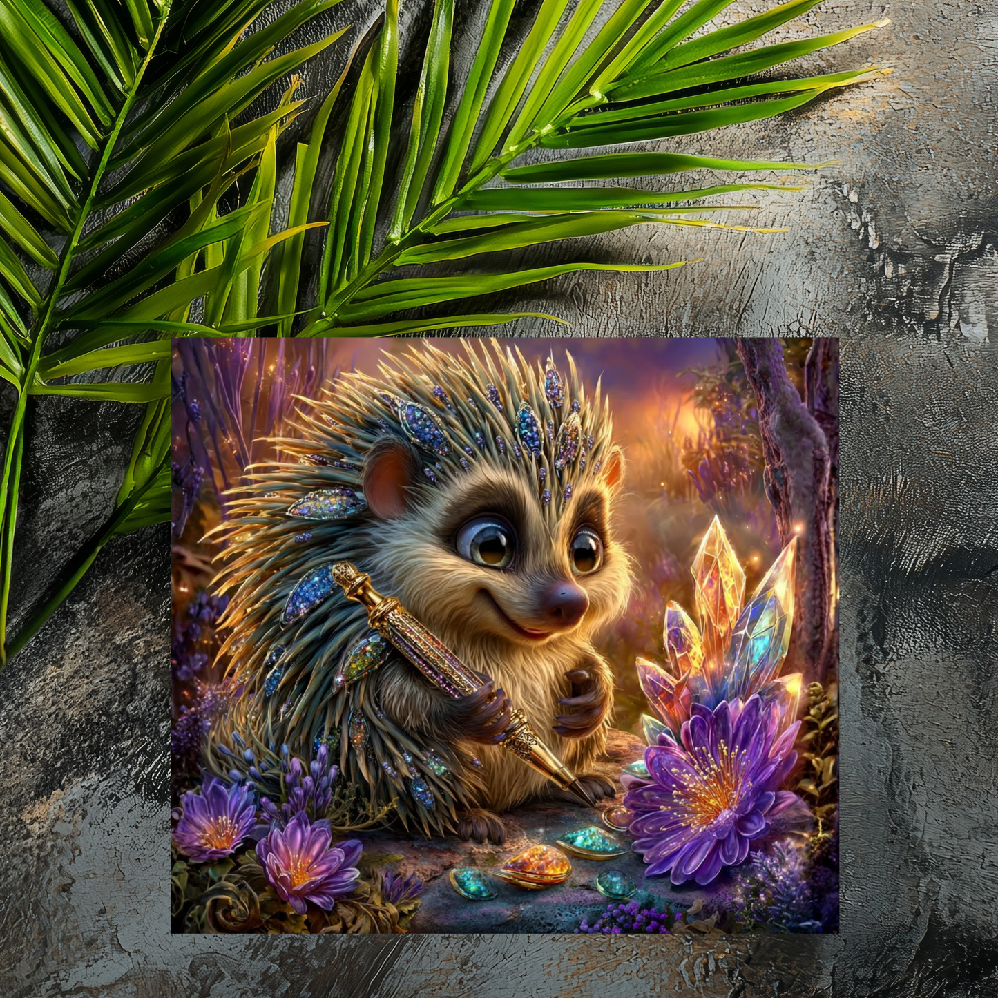 Mousepad Igel im Diamantenrausch