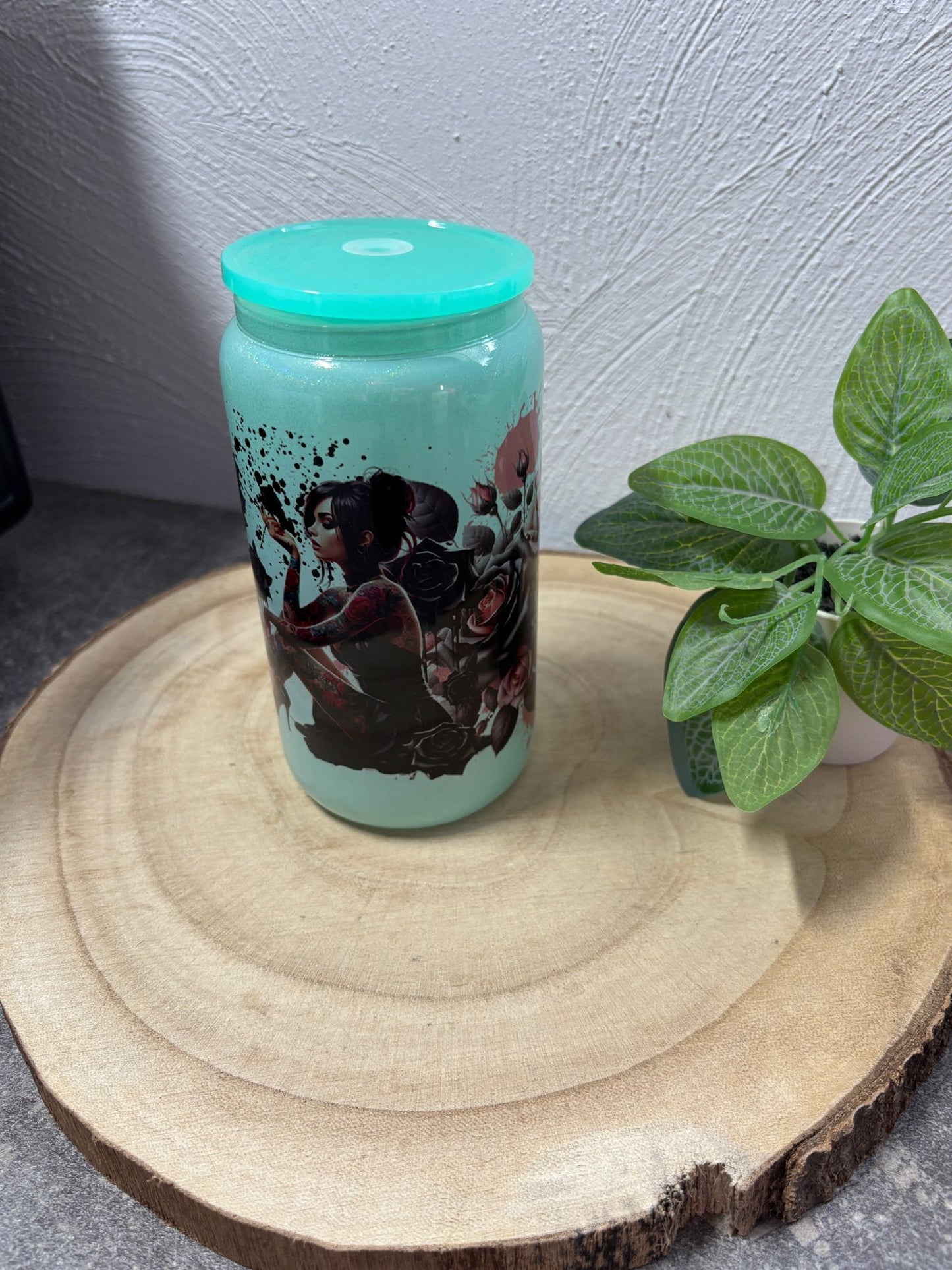 Trinkglas 16oz Rosenfrau