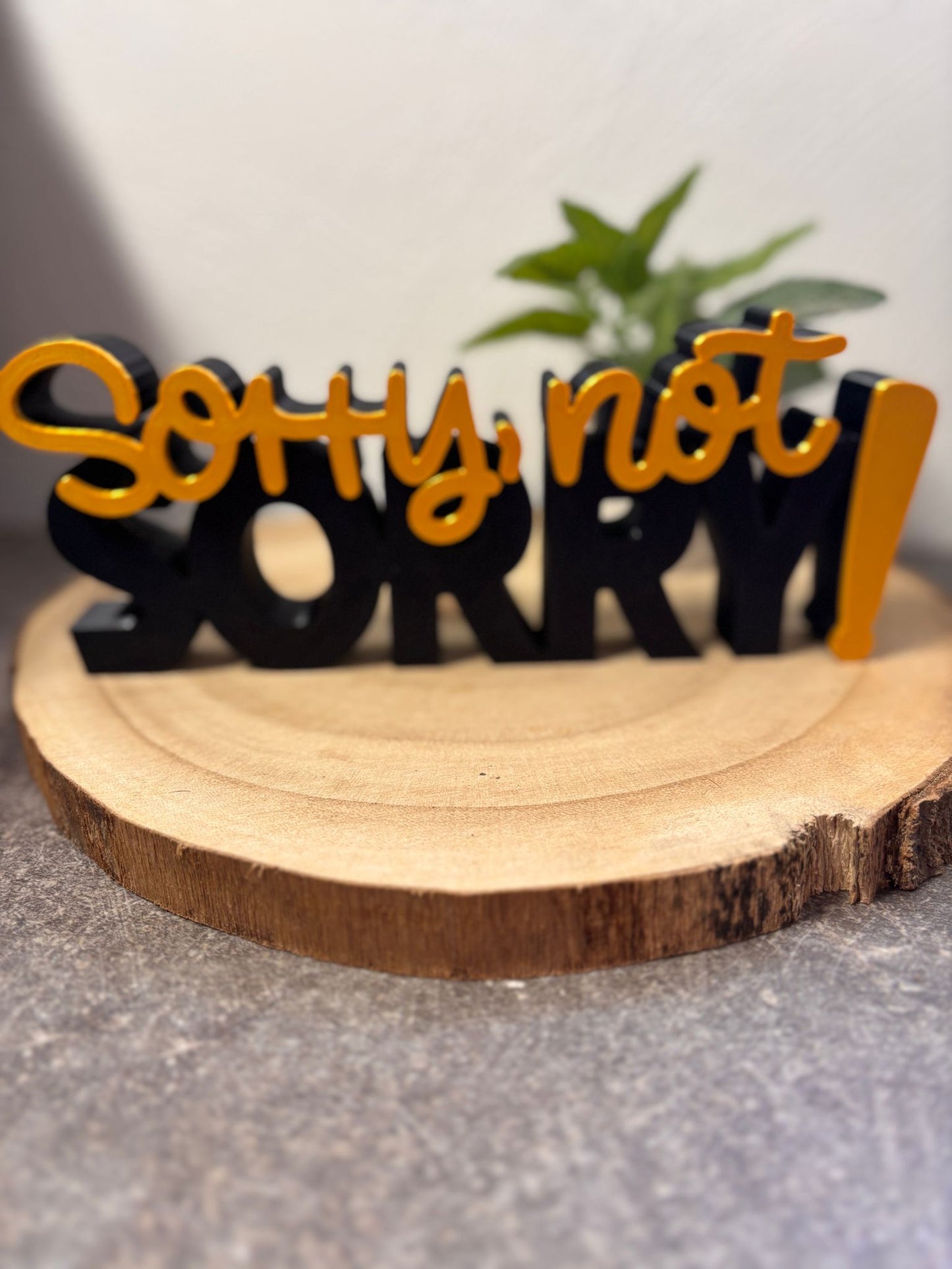 Schriftzug Sorry not Sorry