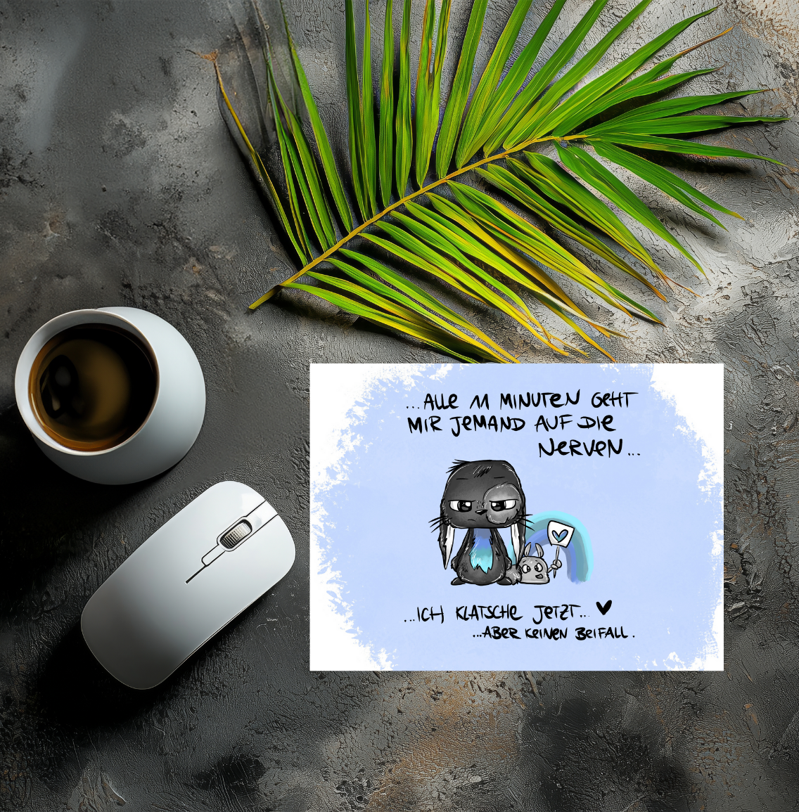 Mousepad Alle 11 Minuten... blau