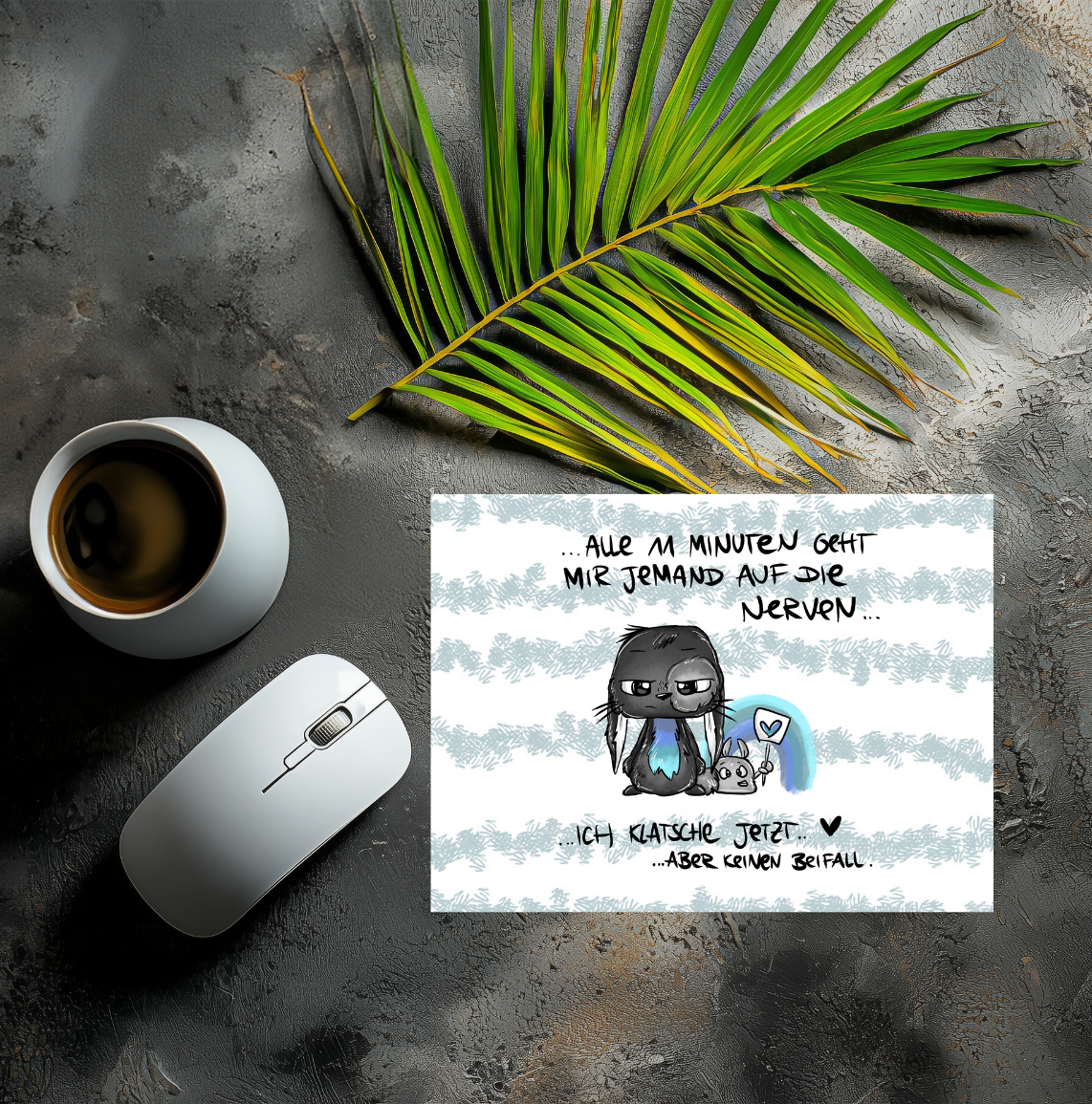 Mousepad Alle 11 Minuten... grau