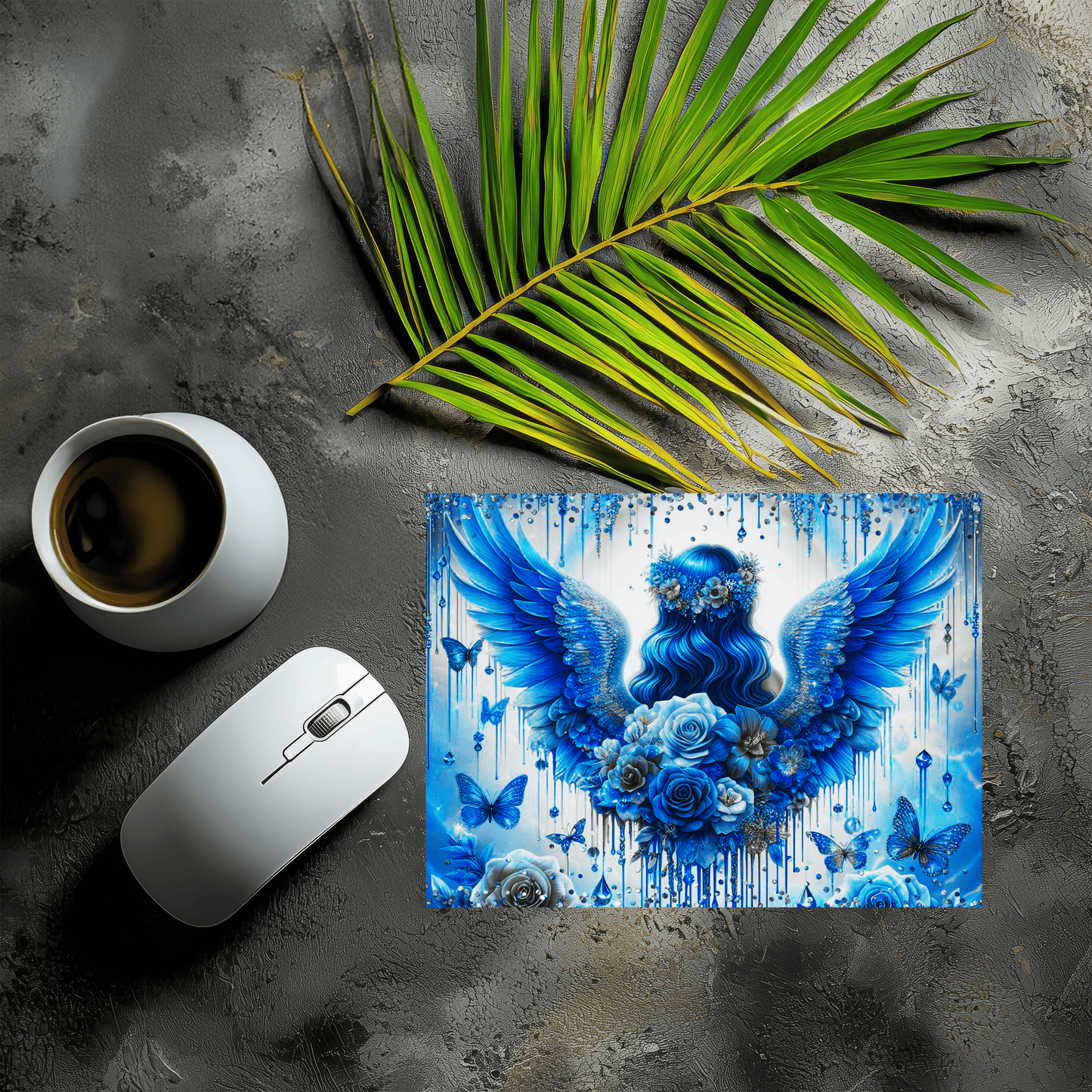 Mousepad Engelsfrau blau