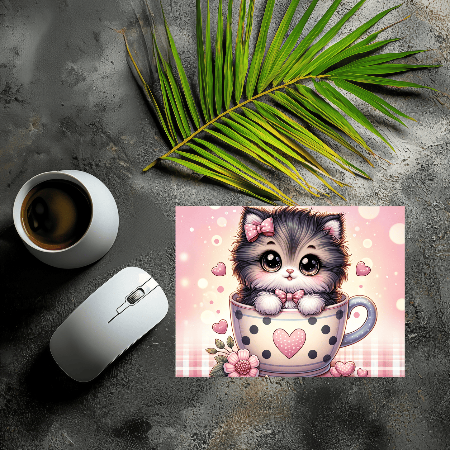 Mousepad Katze in der Tasse
