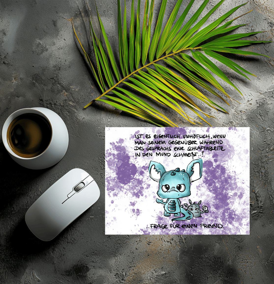 Mousepad Schlaftablette lila