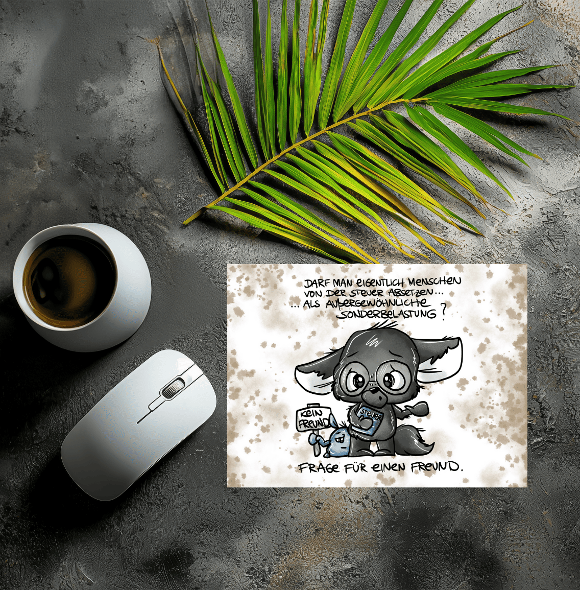 Mousepad Steuern braun