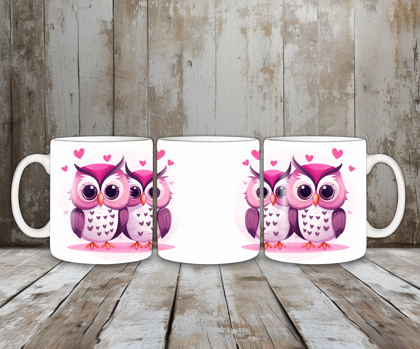 Tasse rosa Eulen