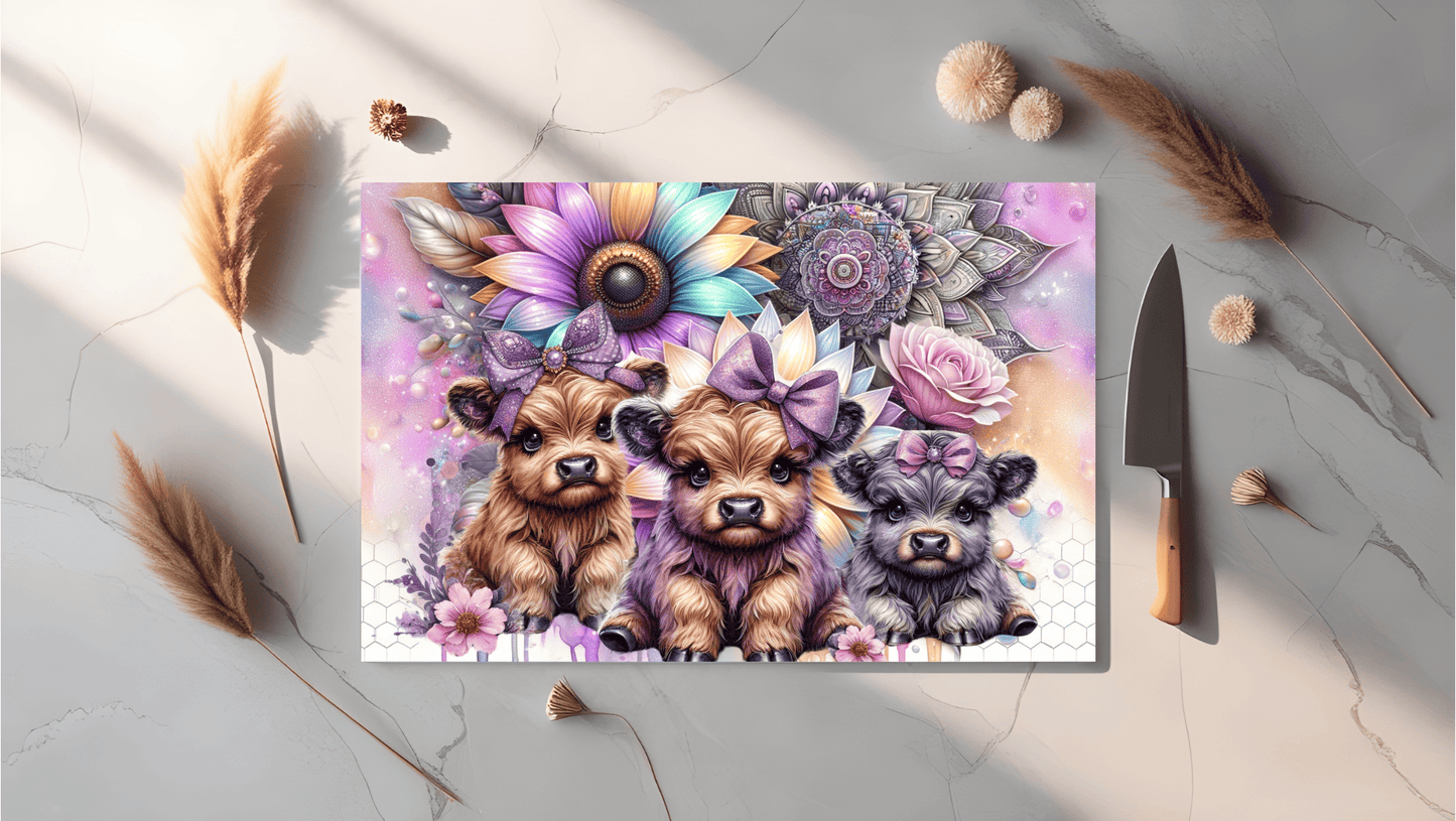 Schneidebrett Mandala Kühe
