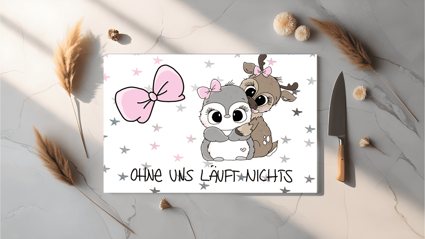 Schneidebrett Ohne uns...