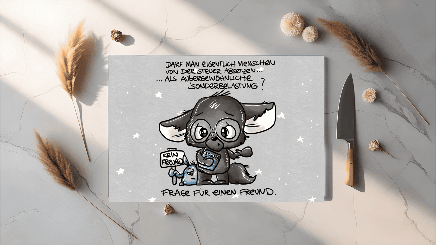 Schneidebrett Steuer grau