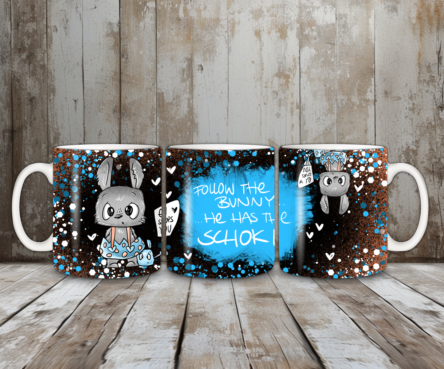 Tasse Follow the Bunny blau