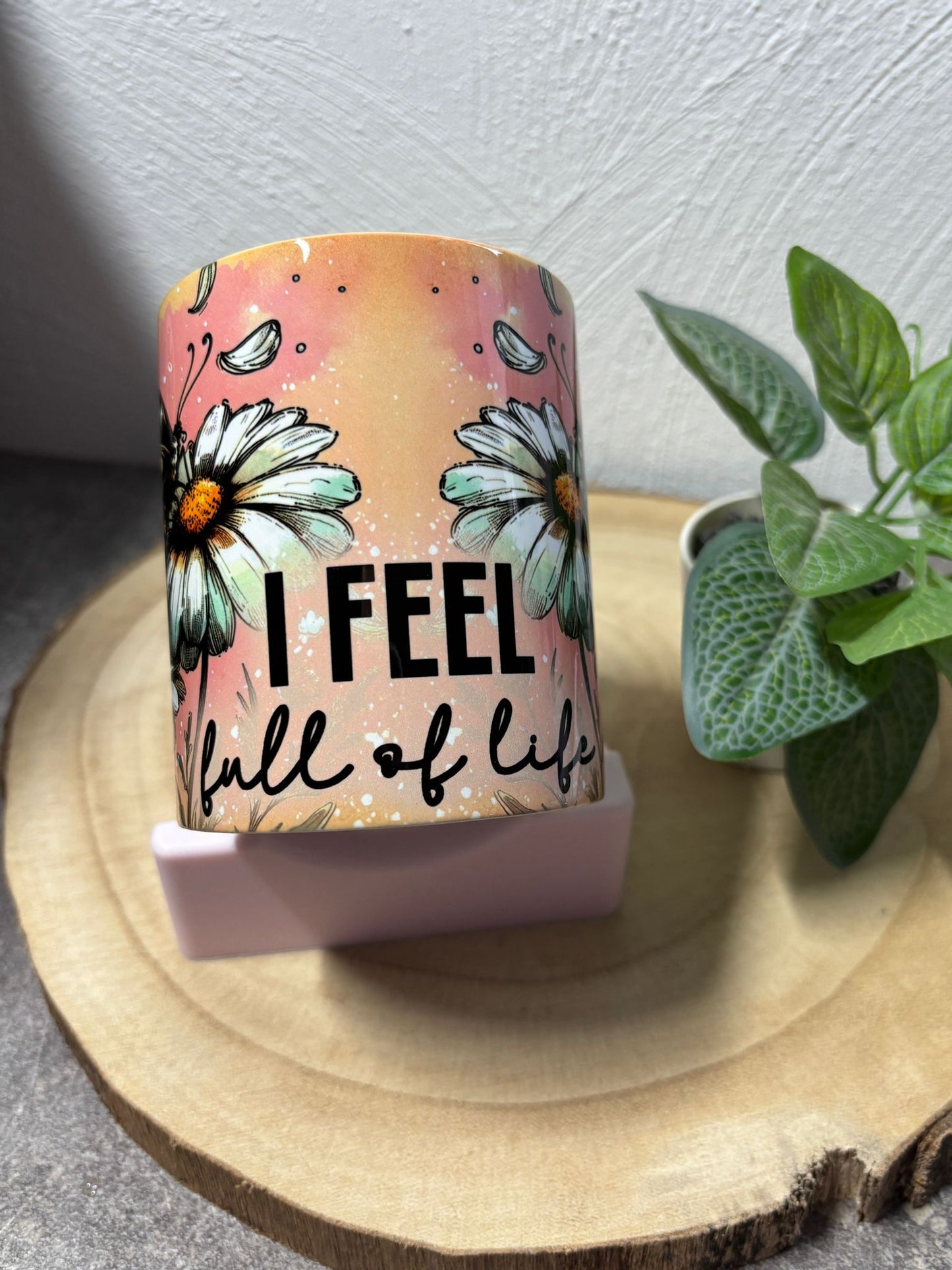 Keramiktasse Gänseblümchen