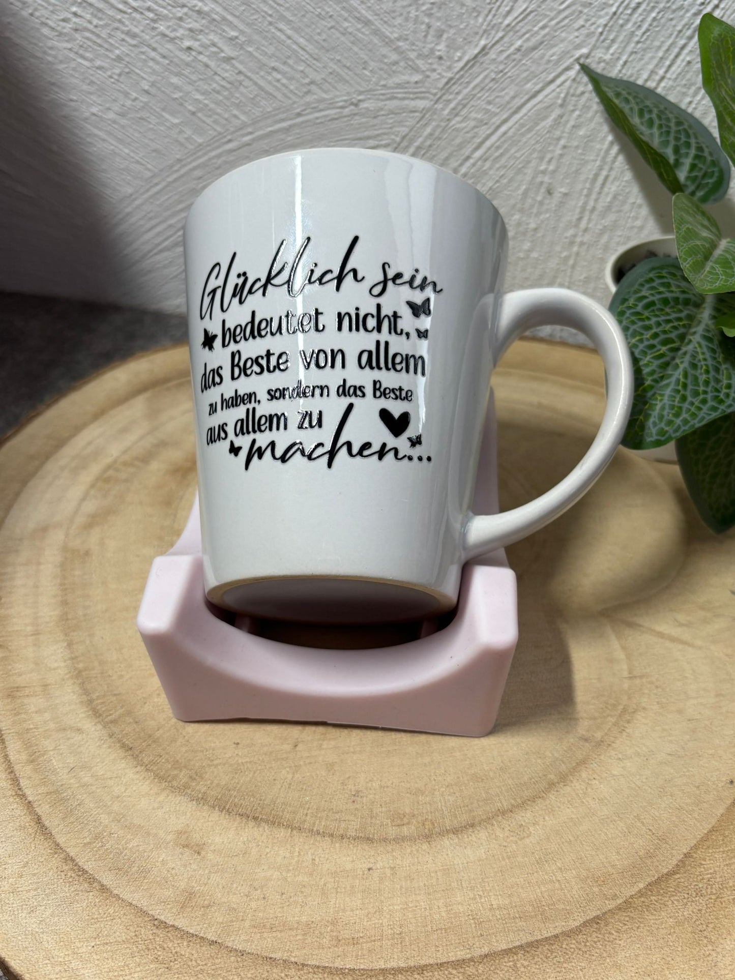 Keramiktasse Glücklich sein