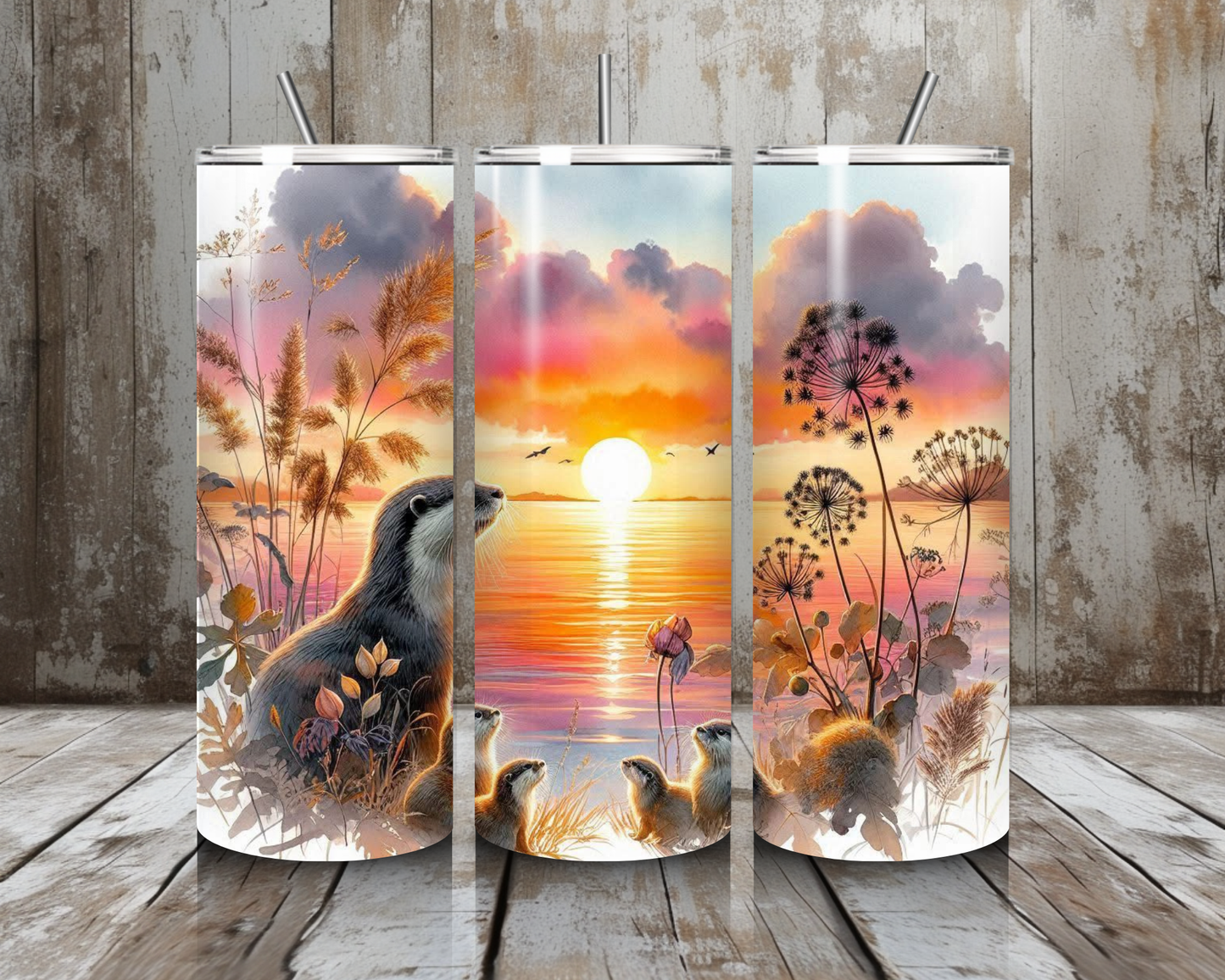 Tumbler Otter im Sonnenuntergang