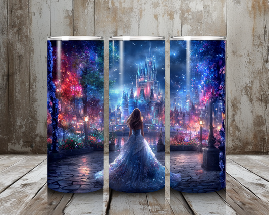 Tumbler Women in the front of the castle