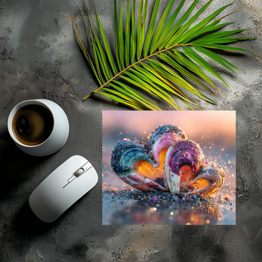 Mousepad Herzen am Strand