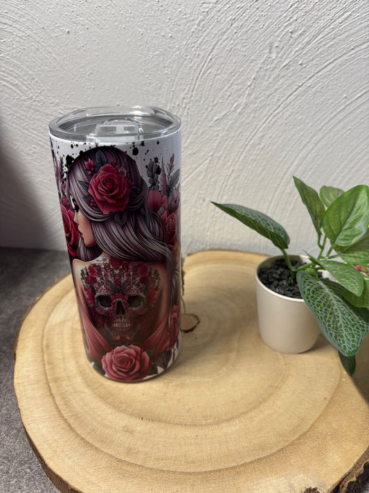16 Oz Tumbler Skull Women