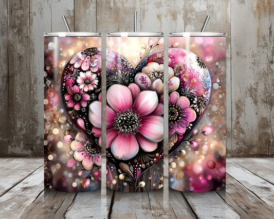 Tumbler Blumenherz pastell