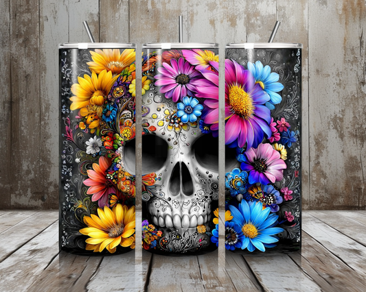 Tumbler Flower - Skull bunt