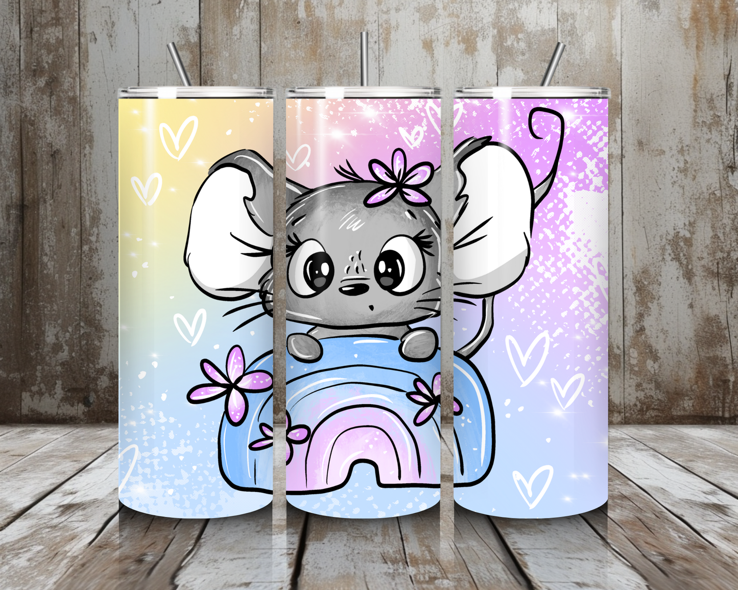 Tumbler Regenbogen - Maus