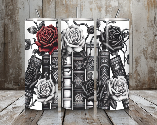 Tumbler Roses with Books
