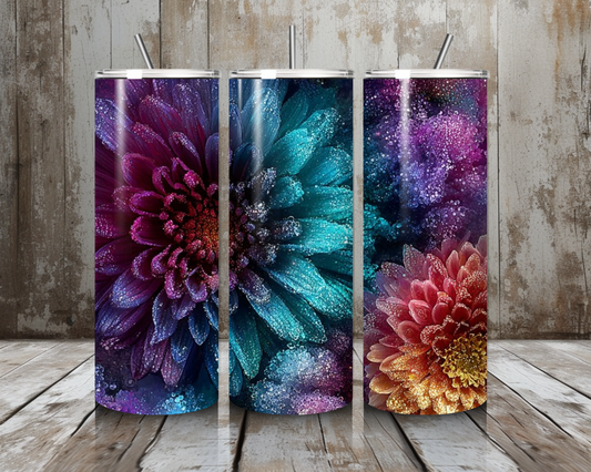 Tumbler Dunkle Glitzerblüten