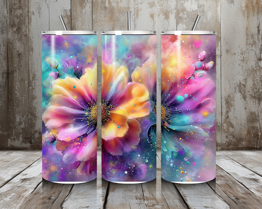 Tumbler Blumenexplosion in Pastell