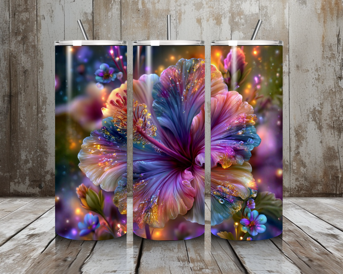 Tumbler Funkelnde Hibiskusblüte