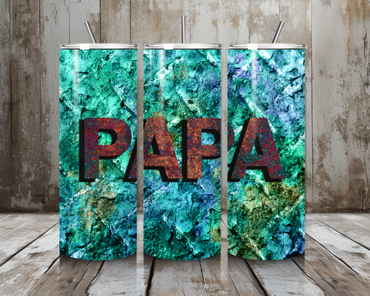 Tumbler Papa blau/grün