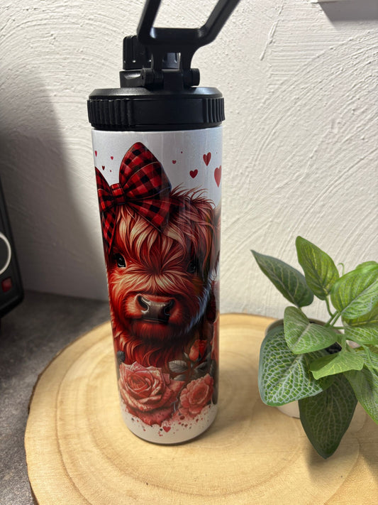 Tumbler mit 2 Deckeln Highland Cow
