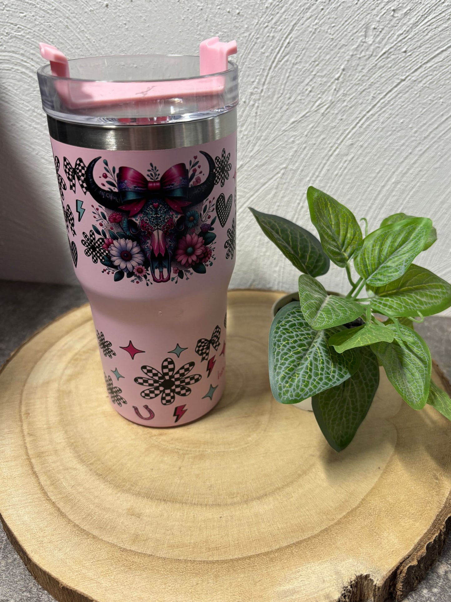 Tumbler 20 oz mit Henkel Schädel