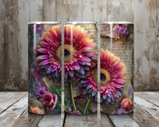 Tumbler pink Flowers