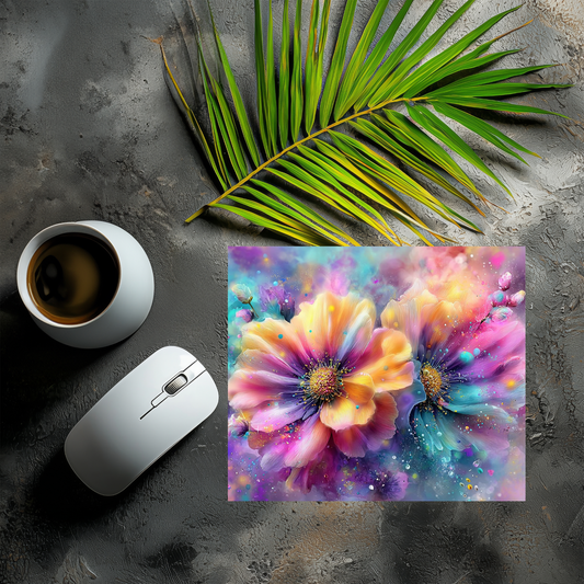 Mousepad Blumenexplosion in Pastell