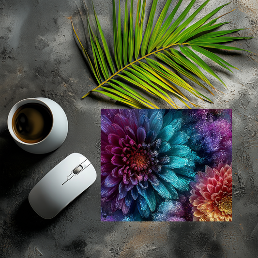 Mousepad Dunkle Glitzerblüten