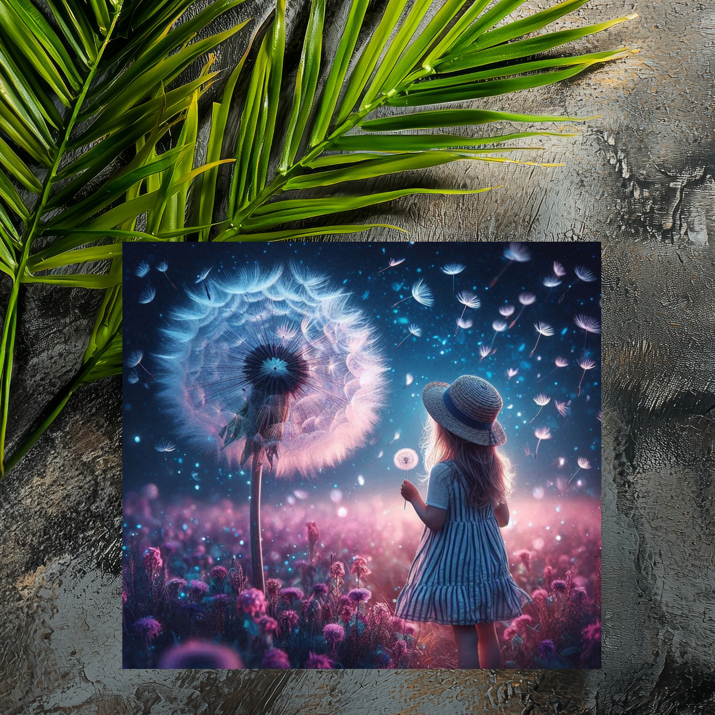 Mousepad Pusteblume bei Nacht