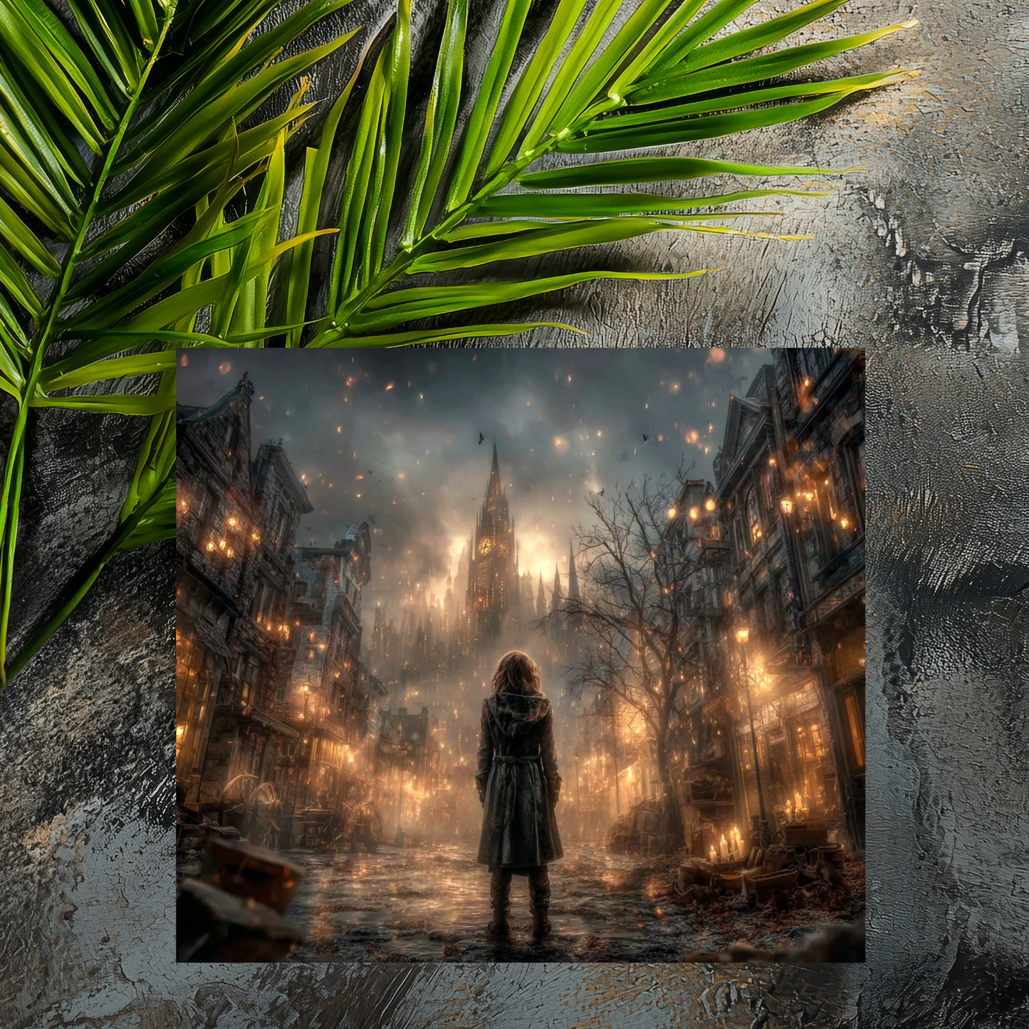 Mousepad brennende Stadt
