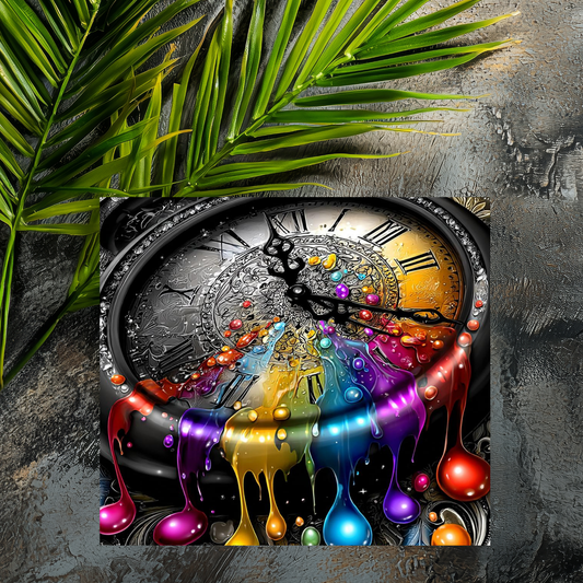 Mousepad Farbspritzer - Uhr